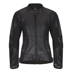 Dámska kožená moto bunda W-TEC Caronina čierno-ružová - L