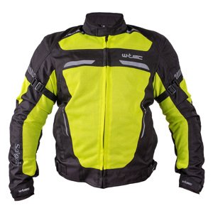 Pánska letná moto bunda W-TEC Saigair Fluo Yellow-Black - XL rozšírená