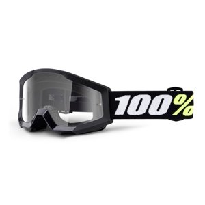 Detské motokorosové okuliare 100% Strata Mini Gron čierna, číre plexi
