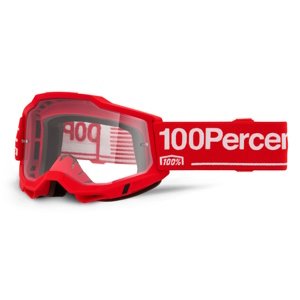 Motokrosové okuliare 100% Accuri 2 Wolg červená, číre plexi