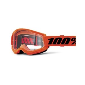 Motokrosové okuliare 100% Strata 2 New Orange, číre plexi