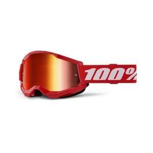 Motokrosové okuliare 100% Strata 2 New Mirror Červené, červené plexi