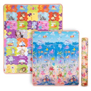 Rolovateľná detská podložka inSPORTline Lhotino 150x180x1,5 cm Zvieratká - puzzle