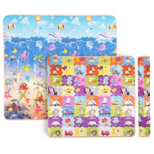 Rolovateľná detská podložka inSPORTline Lhotino 200x180x1,5 cm Zvieratká - puzzle