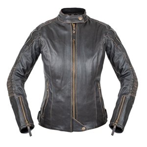 Dámska kožená moto bunda W-TEC Lecia hnedá - L