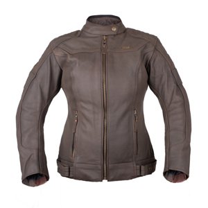 Dámská kožená moto bunda W-TEC Kaika hnedá - XL