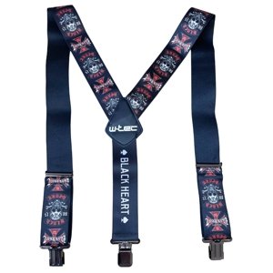 Traky W-TEC Black Heart Suspenders Cross Skull