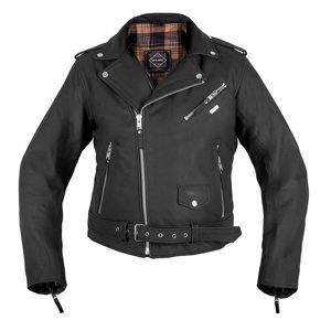 Pánska kožená bunda W-TEC Brineo matne čierna - 4XL