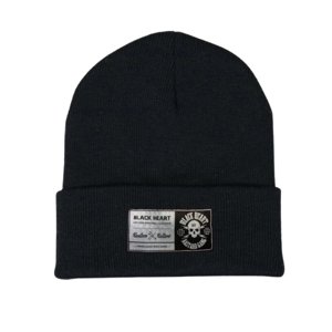 Čiapka BLACK HEART Logo Skull čierna
