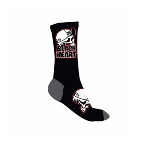 Ponožky BLACK HEART Cap Skull Socks šedo-čierna - 8-9