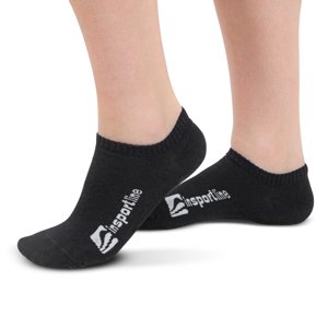 Bambusové členkové ponožky inSPORTline Silvatic Ankle AG+ antibakteriálne - 3 páry čierna - 39-42