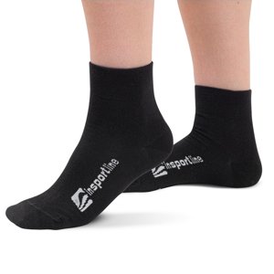 Bambusové stredné ponožky inSPORTline Silvatic Mid AG+ antibakteriálne - 3 páry čierna - 39-42