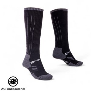 Merino podkolienky inSPORTline Meritic Ski AG+ antibakteriálne čierno-šedá - 43-45