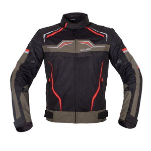 Letná moto bunda W-TEC Rovin čierno-zeleno-červená - 4XL