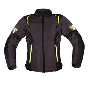 Letná moto bunda W-TEC Pelyes šedá-fluo - 4XL