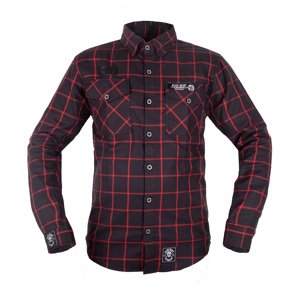 Košeľa W-TEC Black Heart Respector II čierna s červeným pruhom - 4XL