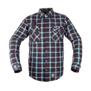 Košeľa W-TEC Black Heart Respector II čierna s modrým pruhom - XL