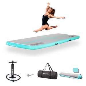 Airtrack inSPORTline Airstunt 300x100x10 cm biely s ručnou pumpou