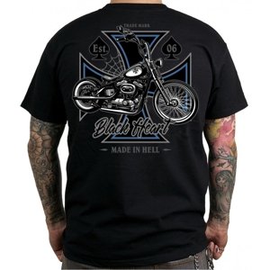 Tričko BLACK HEART Chopper Cross čierna - L