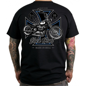 Tričko BLACK HEART Chopper Cross čierna - XL